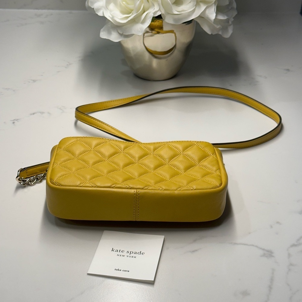 Kate Spade Natalia Mustard Quilted Crossbody Bag - Picture 6 of 15